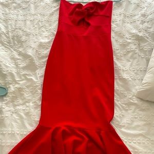 Red Strapless dress